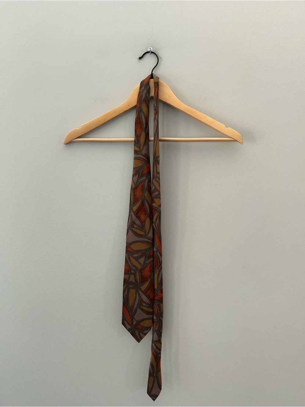 Oscar De La Renta Vintage Silk Abstract Floral Muted Androgyneous Neck Tie - Picture 3 of 6